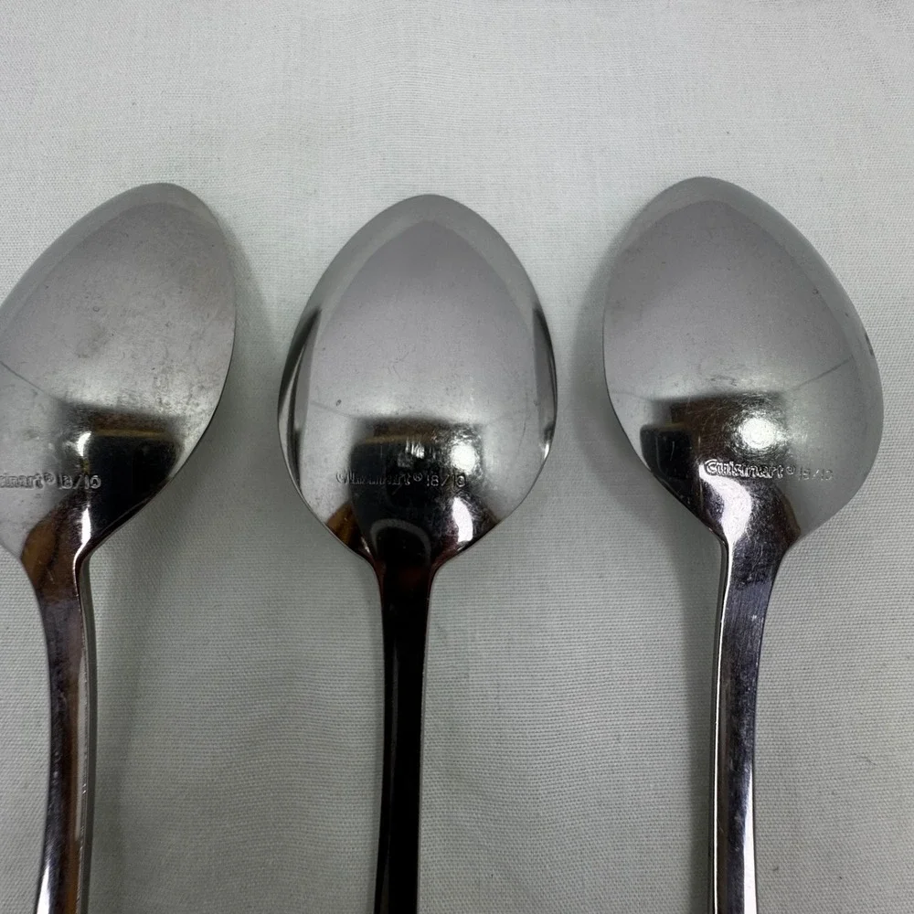 Cuisinart 18/10 Stainless Annapolis Teaspoons (3) Glossy Teardrop Handle 6.25